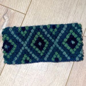 Andies gifts blue green alpaca blend headband cover warm reversible one size